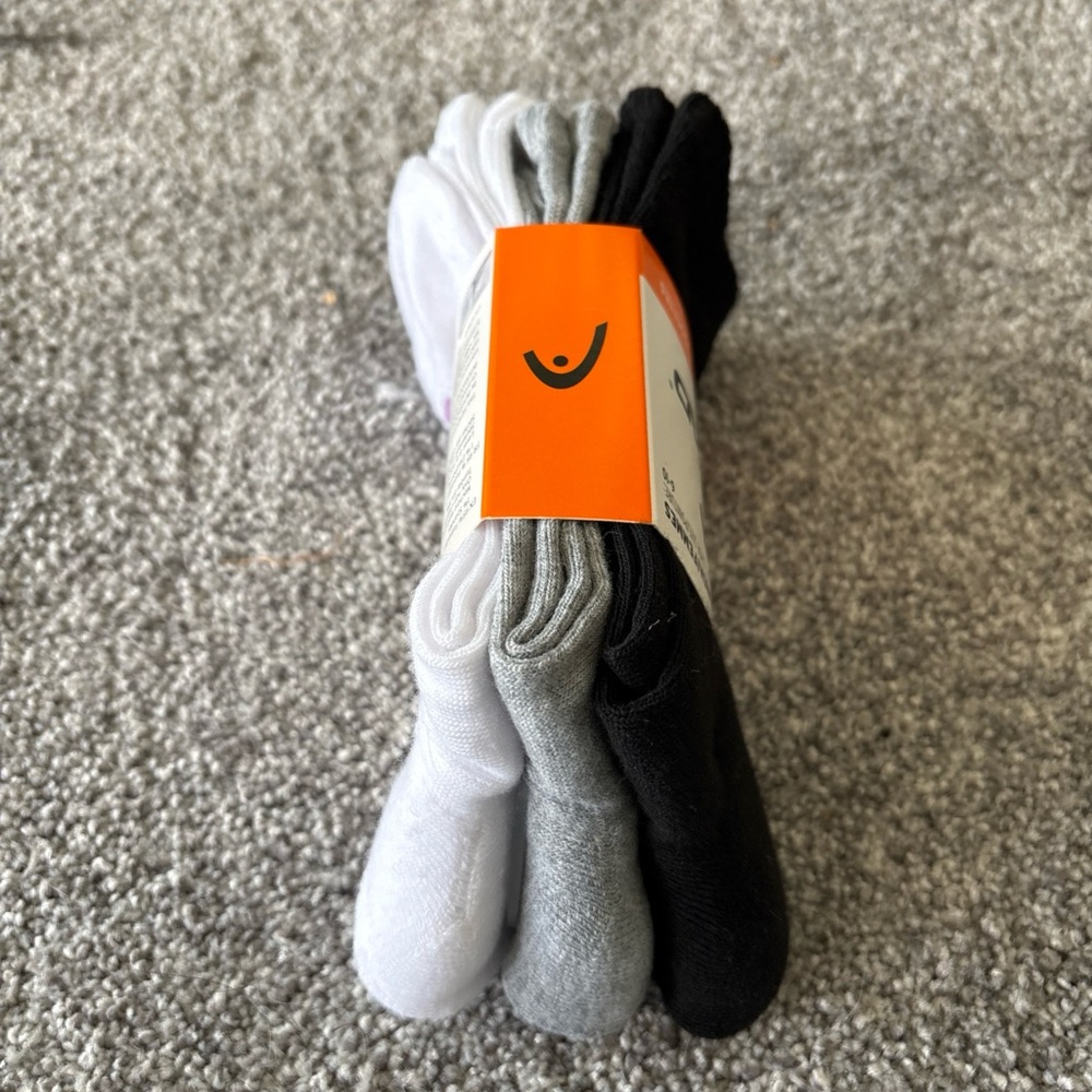 Head crew socks 3 pack white grey black sz 6-10 women’s new